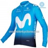 Tenue Maillot M/L + Collant à Bretelles 2018 Movistar Team Hiver Thermal Fleece N001